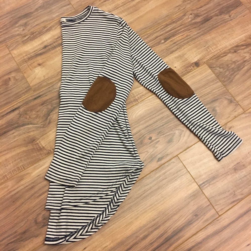 Striped Shirt with Elbow Pads